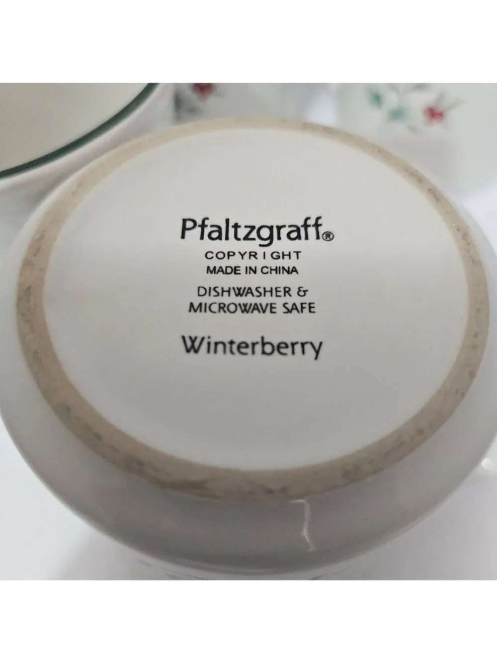 5 Pfaltzgraff Winterberry Mugs Holiday Joy Cheer Dishwasher Microwave Safe 12oz - Picture 6 of 6